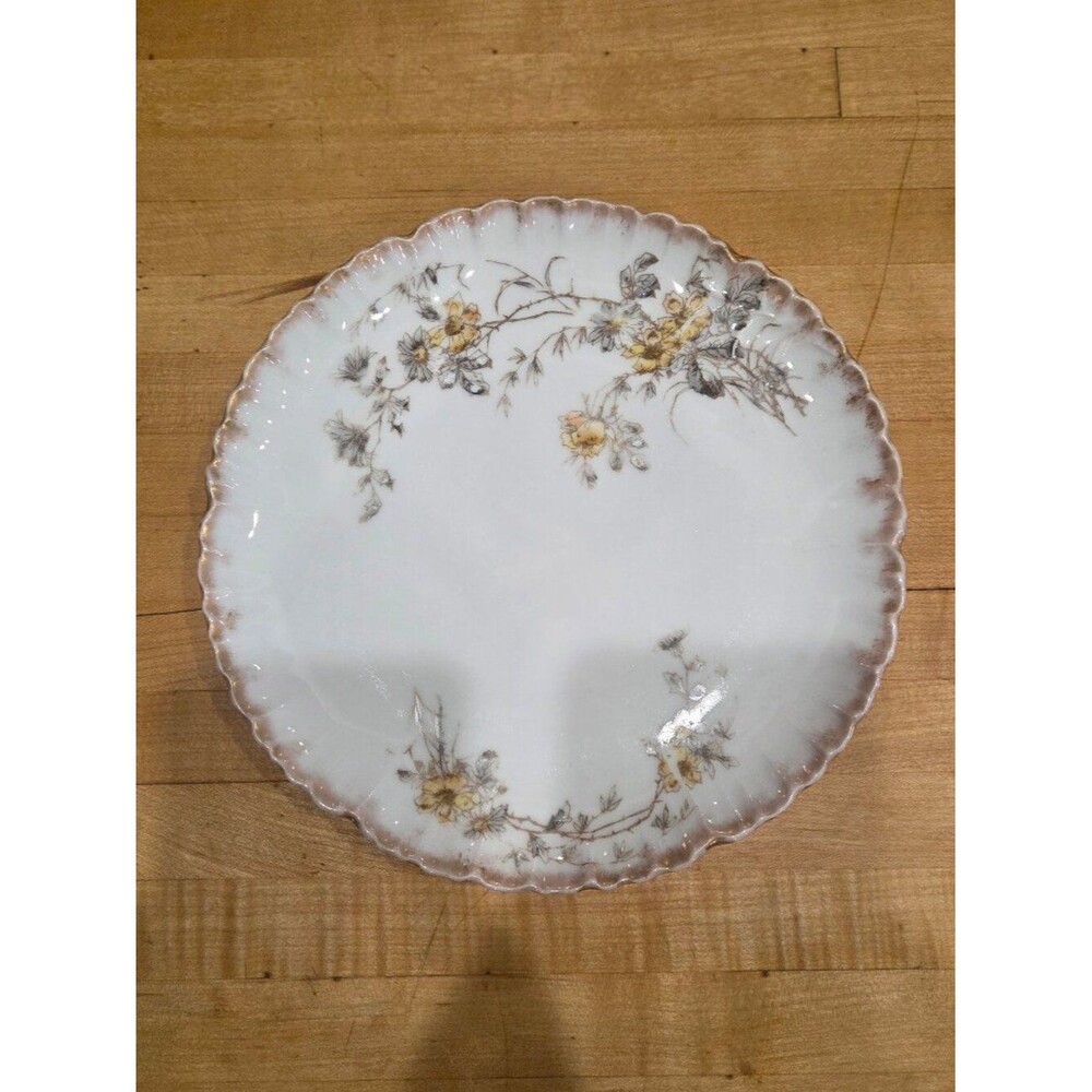 Antique Haviland Limoges CFH GDM Floral Plate Scalloped France